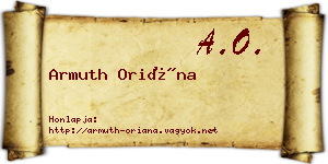 Armuth Oriána névjegykártya